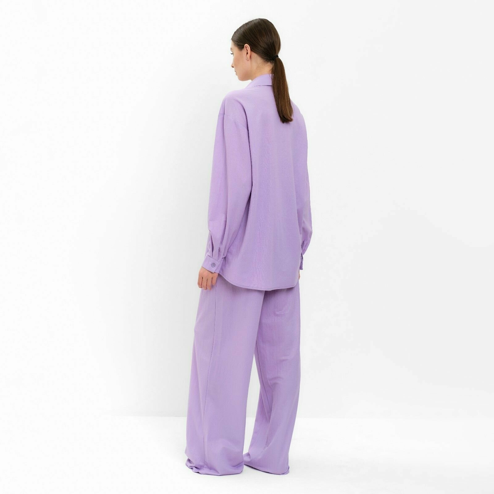 MINAKU Комплект женский (сорочка, брюки) MINAKU цвет сиреневый, р-р 44 - фотография № 4