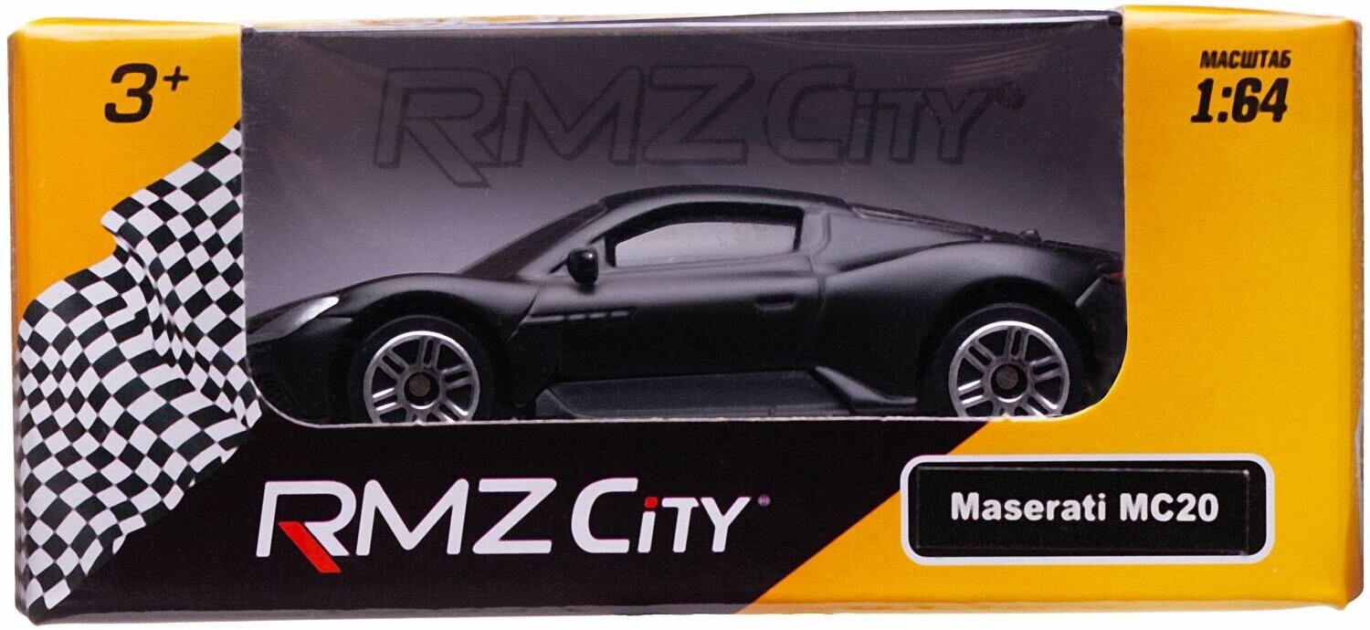 Машина металлическая Uni-Fortune "RMZ City" М 1:64, Maserati MC 2020, без механизмов, цвет черный матовый (344982SM)