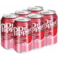 Газированный напиток Dr Pepper Strawberries & Cream со вкусом клубники и крема (США), 355 мл (6 шт)