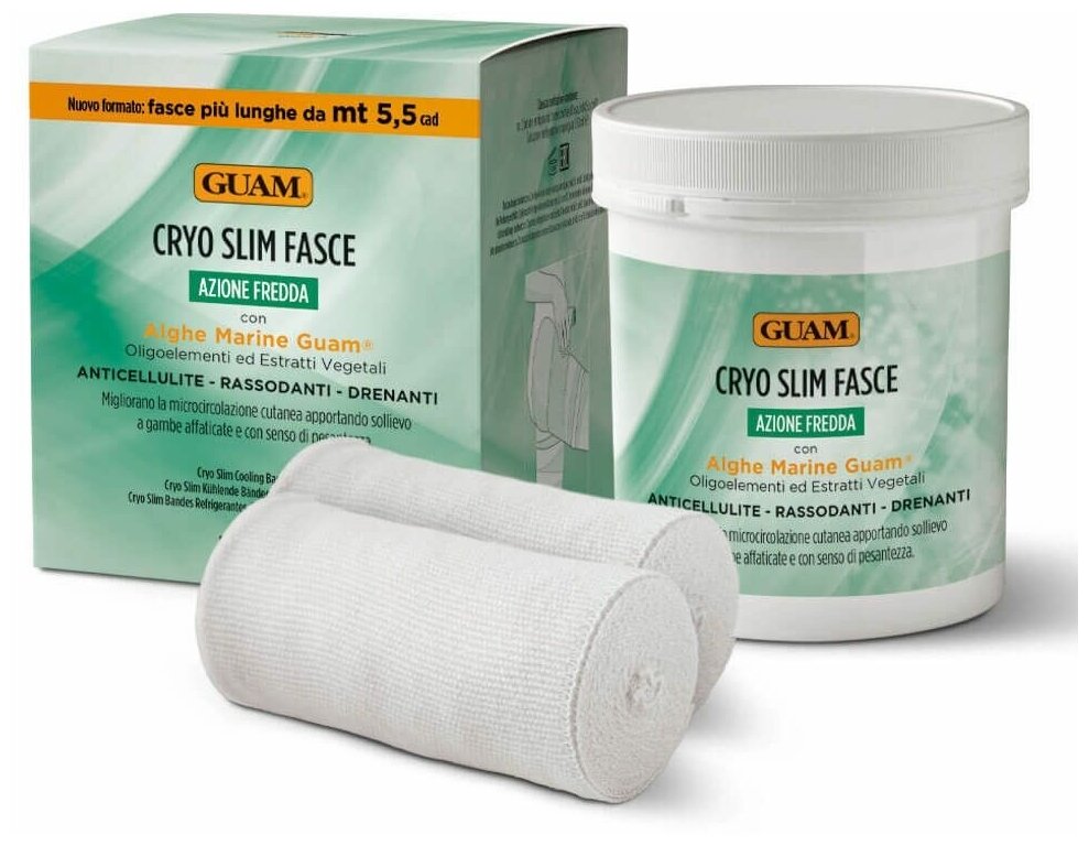 GUAM Бинты-обёртывание для снятия отёчности ног с охлаждающим эффектом, 2 шт, GUAM