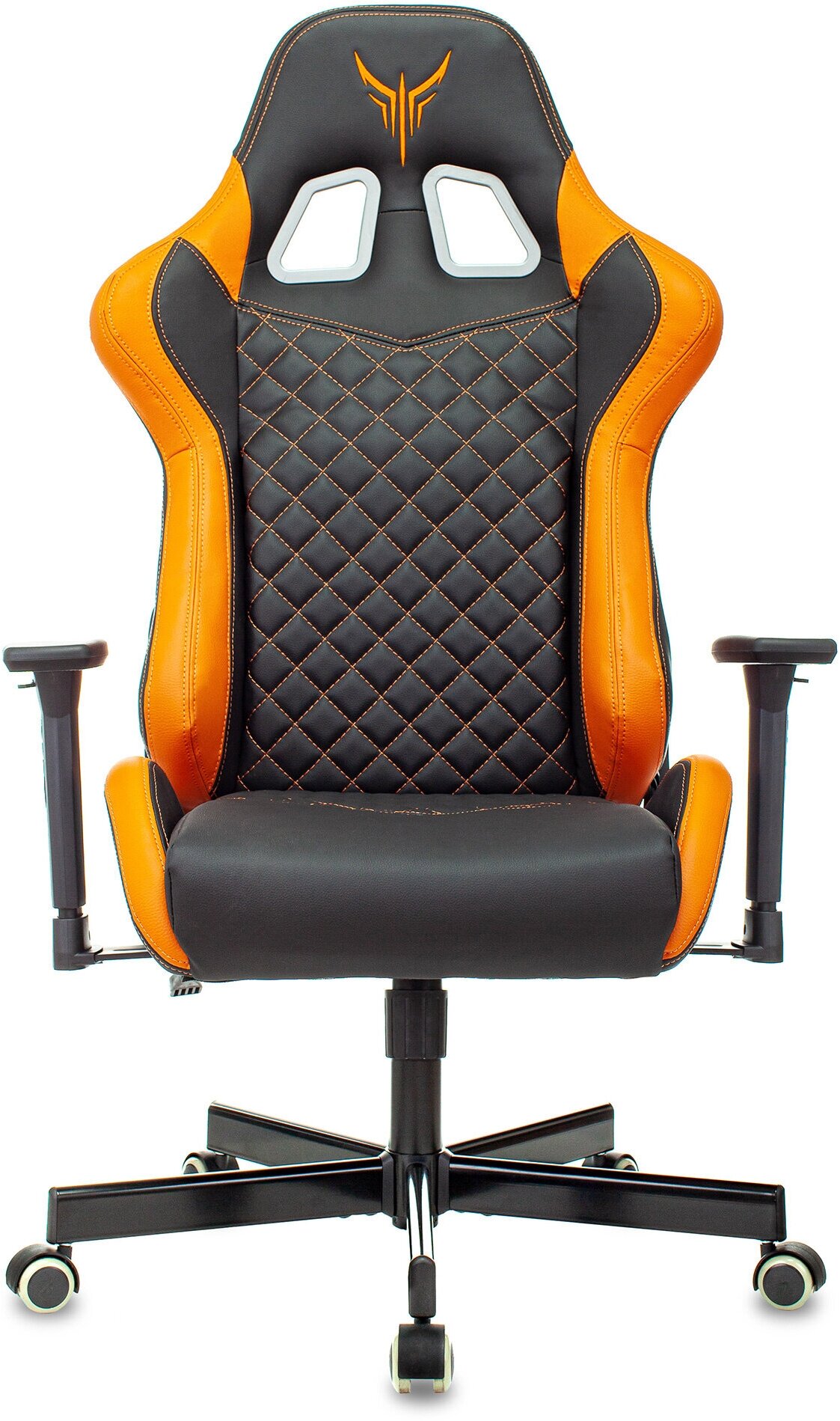 Кресло игровое KNIGHT Armor, на колесиках, эко.кожа, черный/оранжевый [knight ] - фото №15