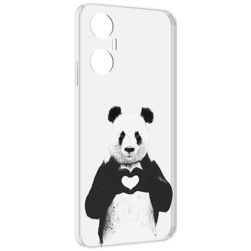 Чехол MyPads Влюбленная панда для Infinix Hot 20 5G задняя-панель-накладка-бампер