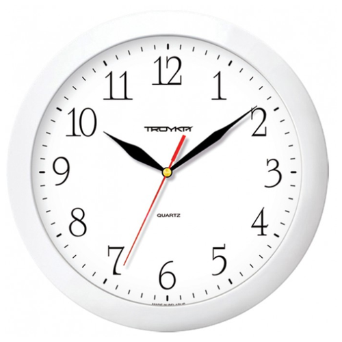 фото Часы настенные кварцевые тройка 11110113 белый