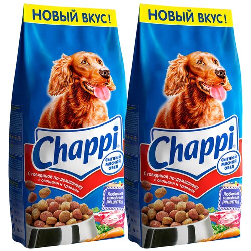 Сухой корм для собак Chappi говядина по-домашнему, с овощами, с травами 1 уп. х 2 шт. х 15 кг