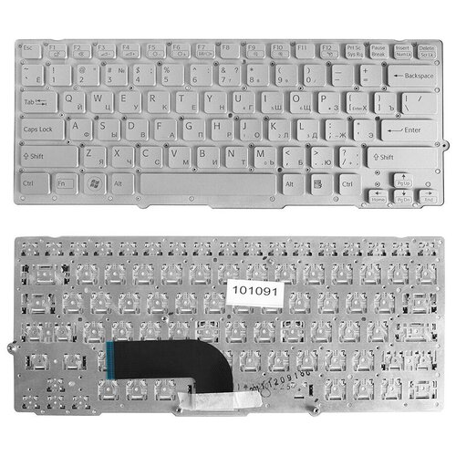 Клавиатура для ноутбука Sony Vaio VPC-SD VPC-SB Series Плоский Enter Серебристая без рамки PN 148949641 2173₽