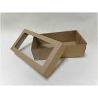 Подарочная коробка крафт с окошком 22х12х7 см, 4 шт