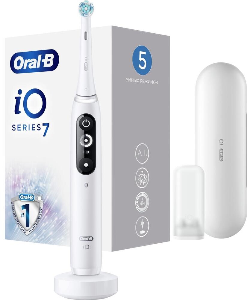 Электрическая зубная щетка IO7 WHITE ALABASTER ORAL-B