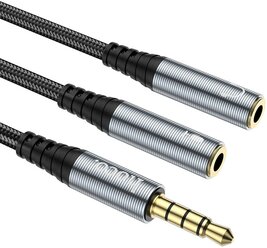 Аудио-кабель для наушников и микрофона Hoco UPA21 2хJack 3.5mm(f) на Jack 3.5mm(m)