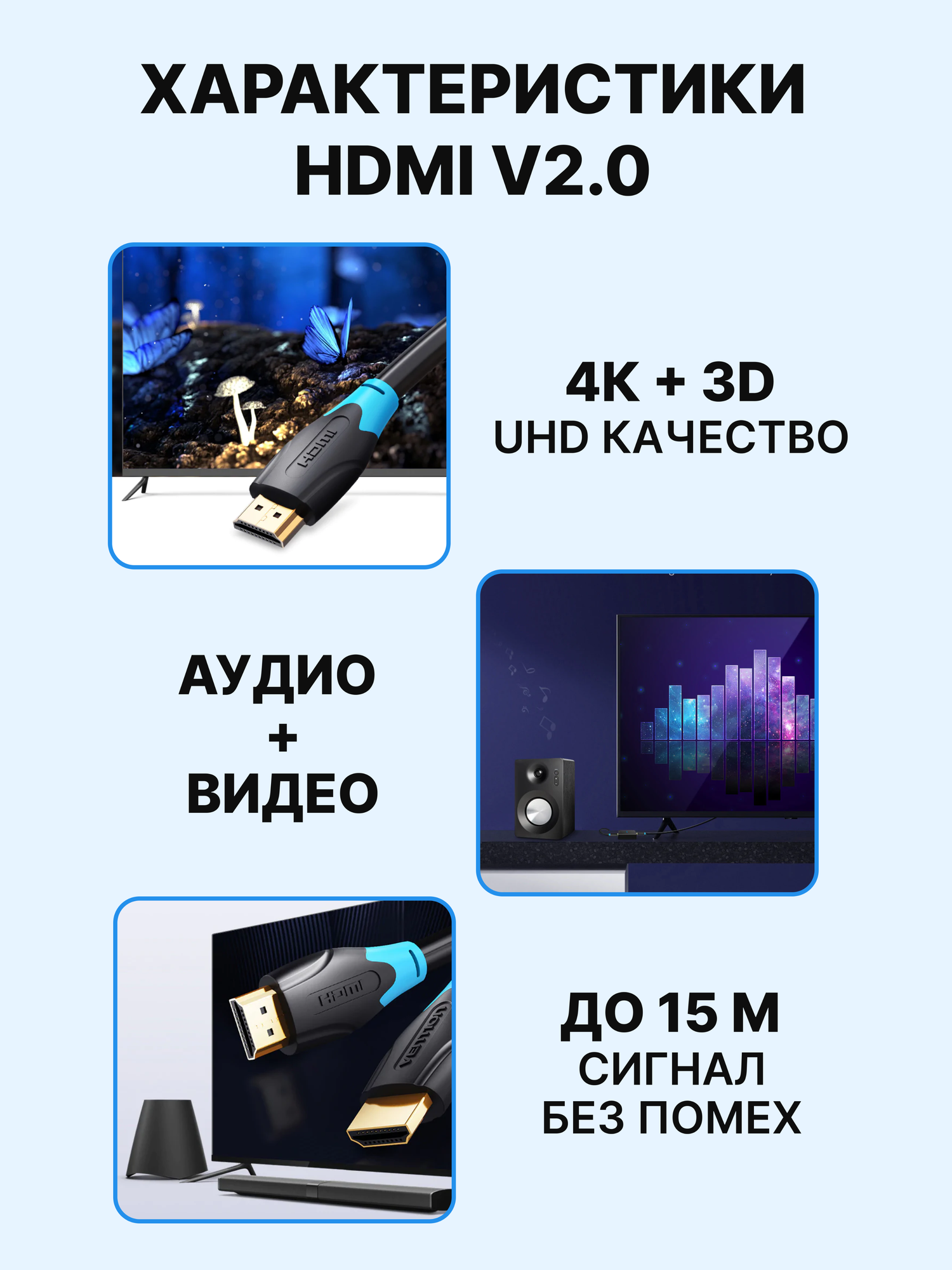 Кабель интерфейсный HDMI-HDMI Vention - фото №14