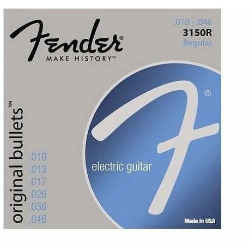 Струны для электрогитары Fender STRINGS NEW ORIGINAL BULLET 3150R PURE NKL BLT END 10-46