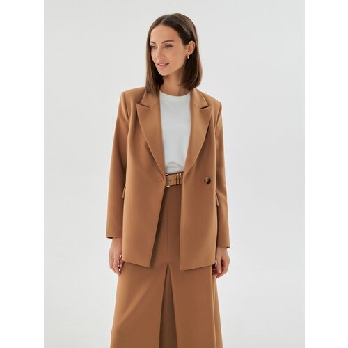 Пиджак Pompa, размер 44, горчичный, коричневый однобортный жакет i am studio фиолетовый m