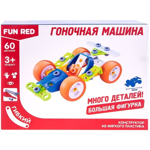 фото Развивающие игрушки. gulliver. гибкий конструктор fun red. гоночная машина 60 деталей. арт. frcf010.