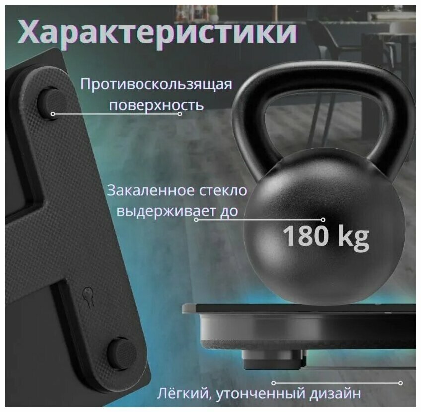 Умные напольные весы iFit Bluetooth / Смарт-весы для измерения массы тела и жира - фотография № 8