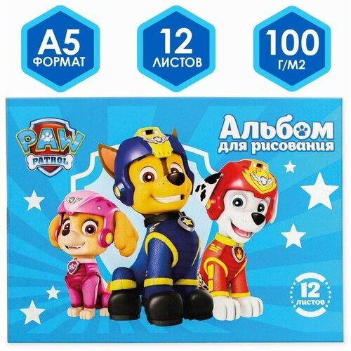 Альбом для рисования А5, 12 листов, Paw Patrol мел карт ТероПром 4431925