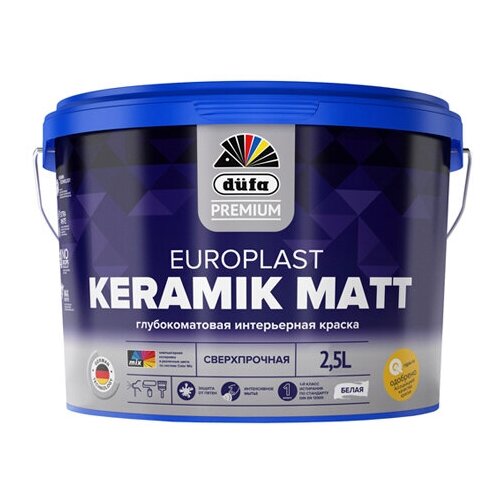 Краска DUFA Premium EuroPlast KERAMIK MATT база1 2,5л краска dufa premium europlast keramik matt база3 2 5л