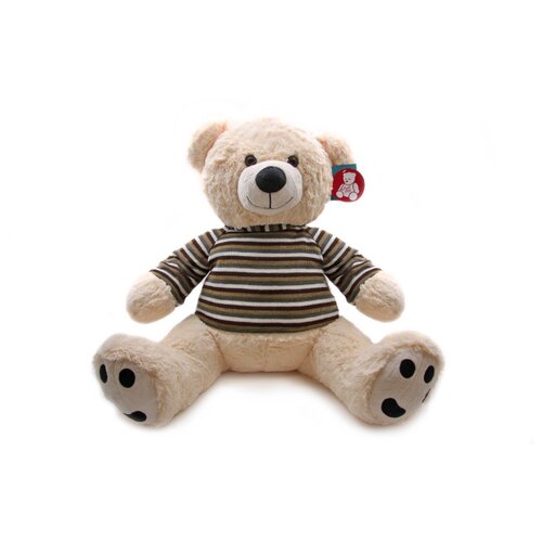 фото Мягкая игрушка magic bear toys мишка в свитере цвет свитера коричневый в полоску 50 см