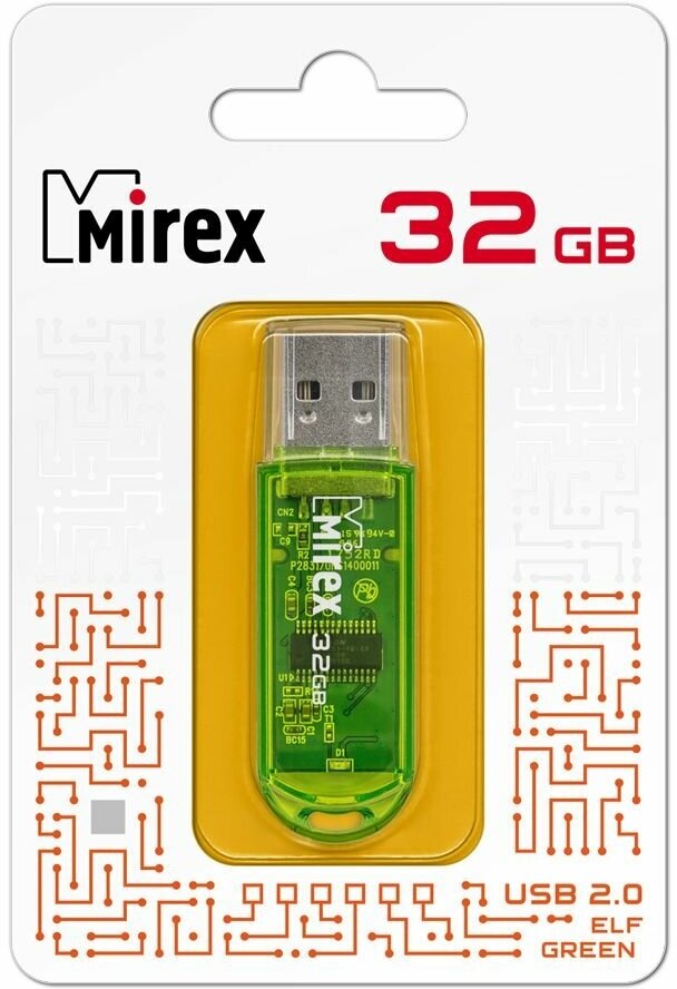 Флешка USB Flash Drive MIREX ELF GREEN 32GB