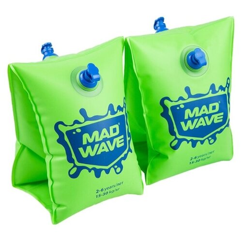 фото Нарукавники для плавания mad wave, 2-6 лет, green