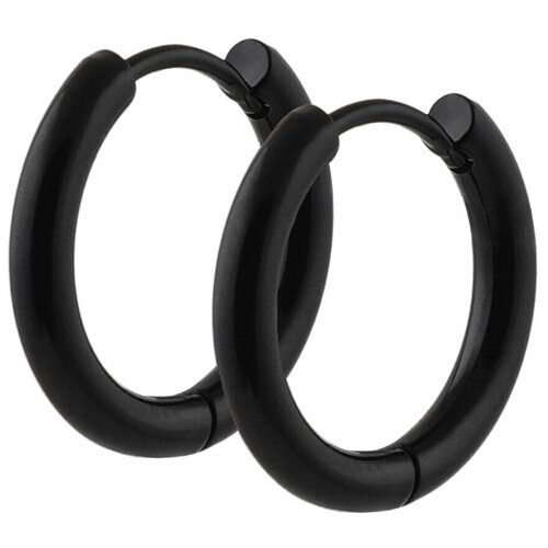 Серьги конго SILVARIE, размер 15 мм, черный