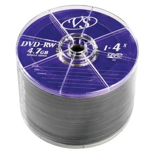 диск dvd rwmirex4 7gb 4x 50 шт Диск VS DVD-RW 4,7 GB 4x Bulk/50