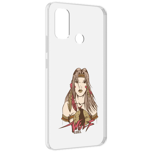 Чехол MyPads девушка волк для UleFone Note 10P / Note 10 задняя-панель-накладка-бампер