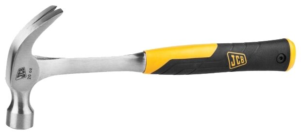 Молоток-гвоздодер JCB цельнокованый, двухкомпонентная виброгасящая рукоятка, 550г