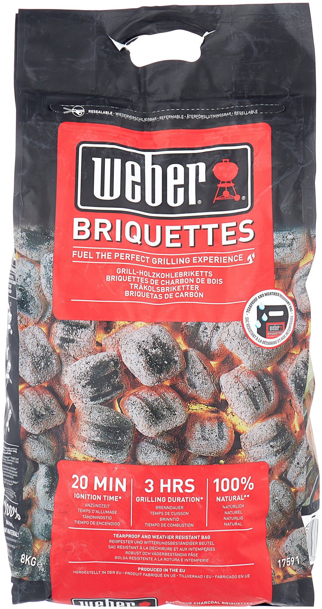 Угольные брикеты Weber , 8 кг, 17591