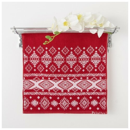 фото Privilea полотенце узор для лица 50х70 см красный