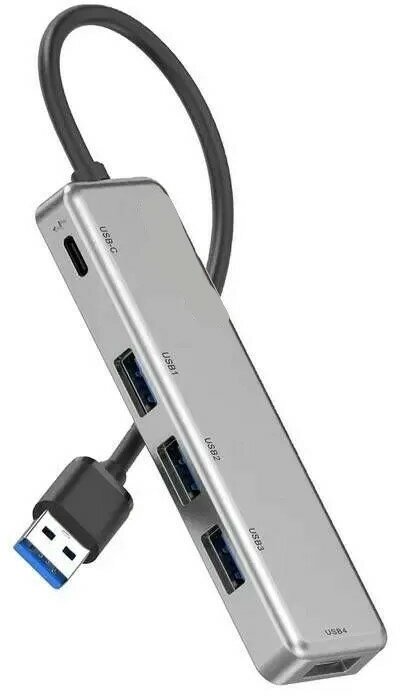 USB хаб разветвитель адаптер юсб хаб 4 разъема USB 1 разъем USB-C активный подключение любых устройств