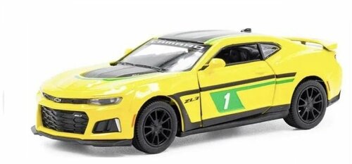 Машинка металлическая Kinsmart 1:38 «2017 Chevrolet Camaro ZL1 (Livery Edition)» KT5399DF инерционная / Желтый