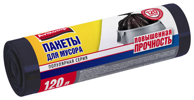 Мешки для мусора Avikomp 0236 120 л, 10 шт., черный