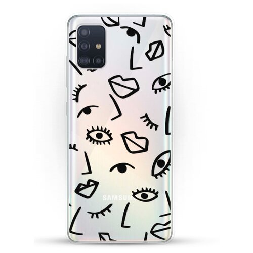 фото Силиконовый чехол глаза и губы на samsung galaxy a51 andy & paul