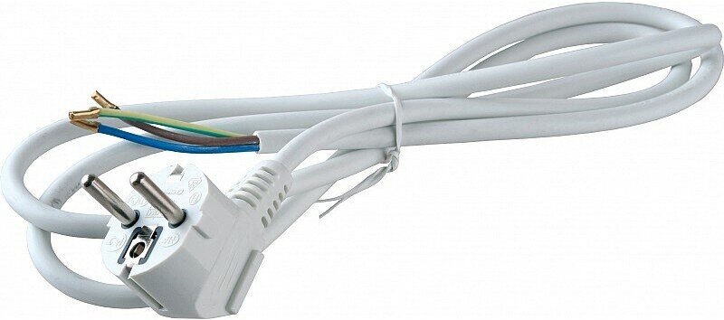 Volsten S-LR2, Белый (сетевой кабель с угловой евровилкой, земля, 1,5 м), цена за 1 шт.