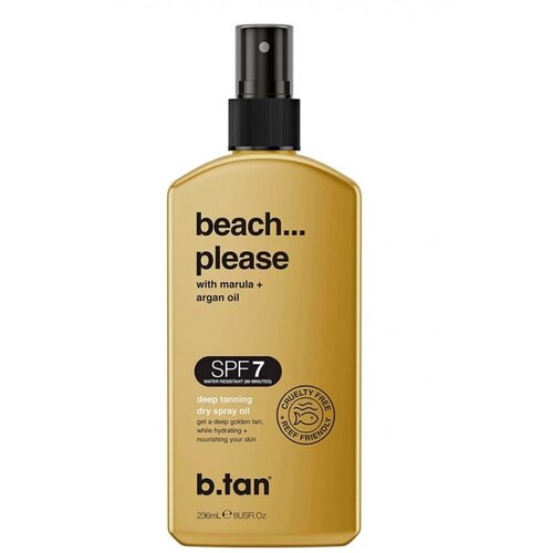 B.TAN Beach Please SPF 7 Сухое масло-спрей для бронзового загара с пантенолом 236 мл сухое масло спрей для загара spf 7 b tan beach … please 236 мл
