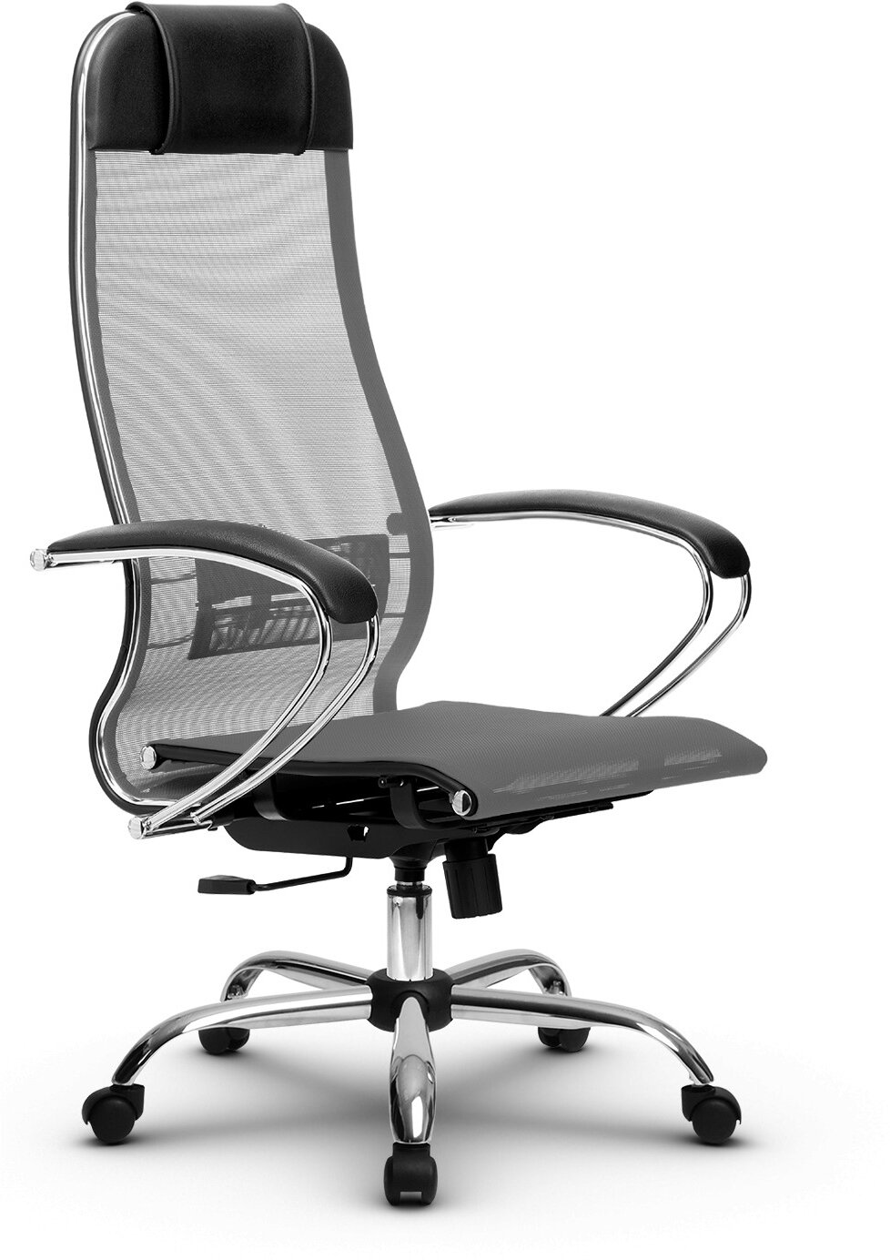 Кресло метта комплект 4, основание хром, серый/серый (МЕТТА-4 MPRU/подл.131/осн.003)