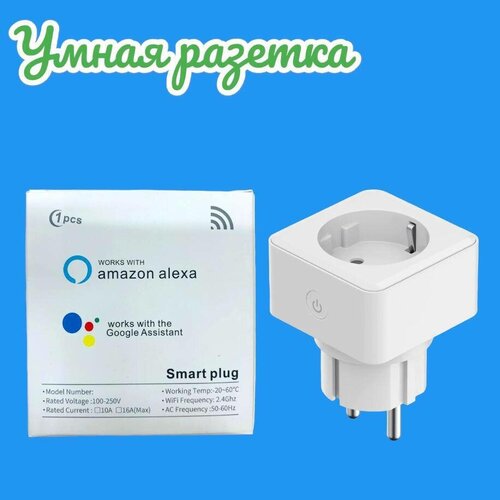 Умная розетка GEPARD Smart Home/Смарт-розетка с поддержкой Wi-Fi Plug EU/Умная розетка Amazon Alexa (Google Home, Умный дом Яндекс)