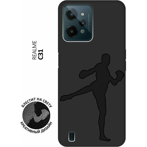 Матовый чехол Kickboxing для realme C31 / Рилми С31 с 3D эффектом черный матовый чехол tag stickers для realme c31 рилми с31 с 3d эффектом черный