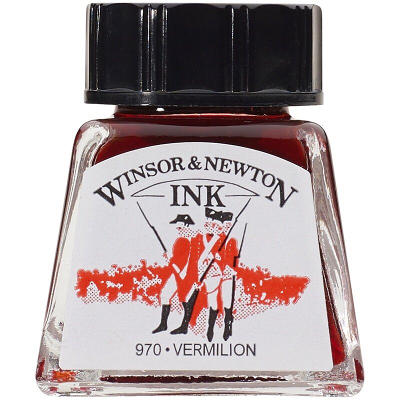 Тушь для рисования Winsor&Newton киноварь, стеклянный флакон, 14 мл (1005680)