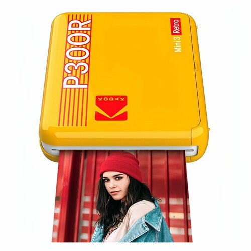 Компактный фотопринтер Kodak P300R Mini 3 Retro Printer желтый 17499₽