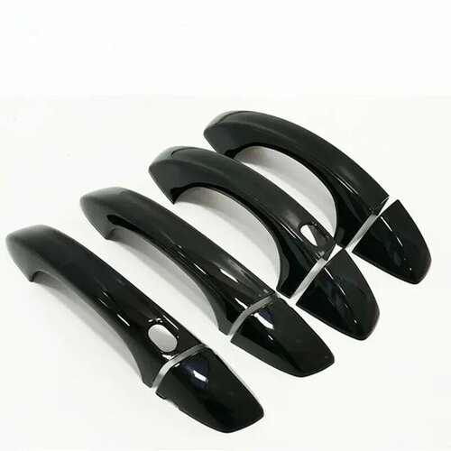 Для Skoda Kodiaq 2017 2018 2019 2020 2021 2022 2023 черная хромированная Автомобильная боковая дверная ручка накладка наклейка Стайлинг Аксессуары, black 2 buttons