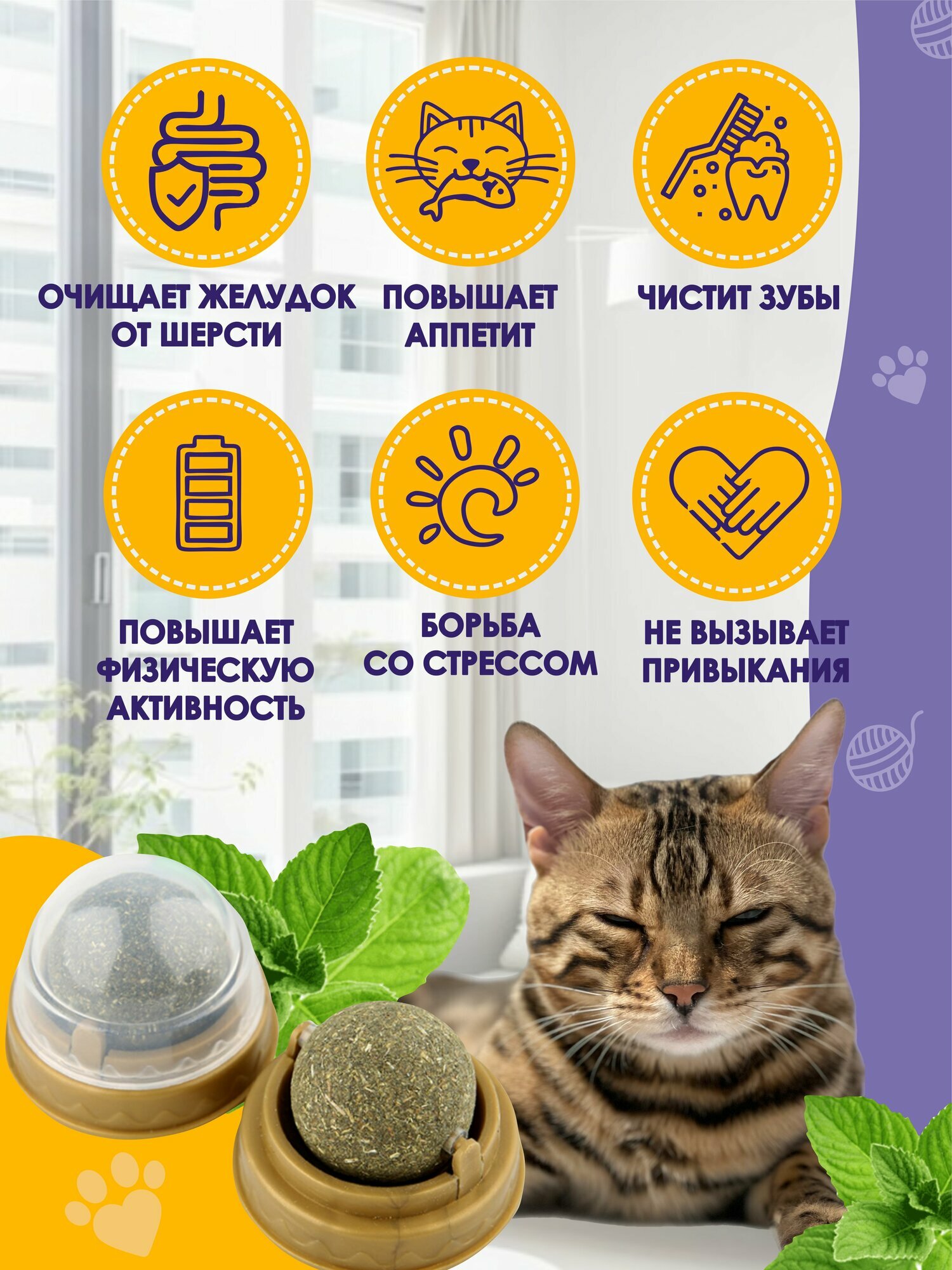 Кошачья мята, игрушка-лакомство для кошек и котов — фото 1
