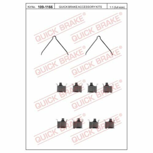 Комплект монтажный тормозных колодок Quick Brake 109-1166 для FORD ASIA / OCEANIA TELSTAR (1991-2000), Mazda 323 (1998-2004), Mazda 6 (2002-2013)