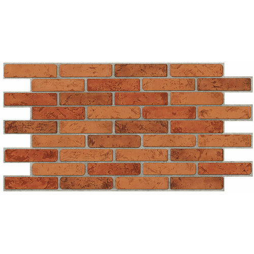 Панель ПВХ Кирпич натуральный с серыми прожилками 971х498 мм 1 штука 98₽