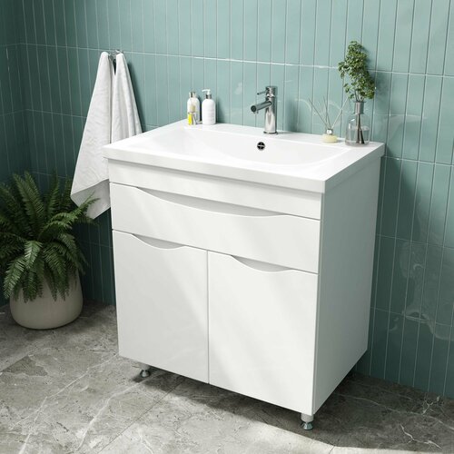 Тумба с раковиной для ванной комнаты FAURAplus Амели 75-1 напольная 29658₽