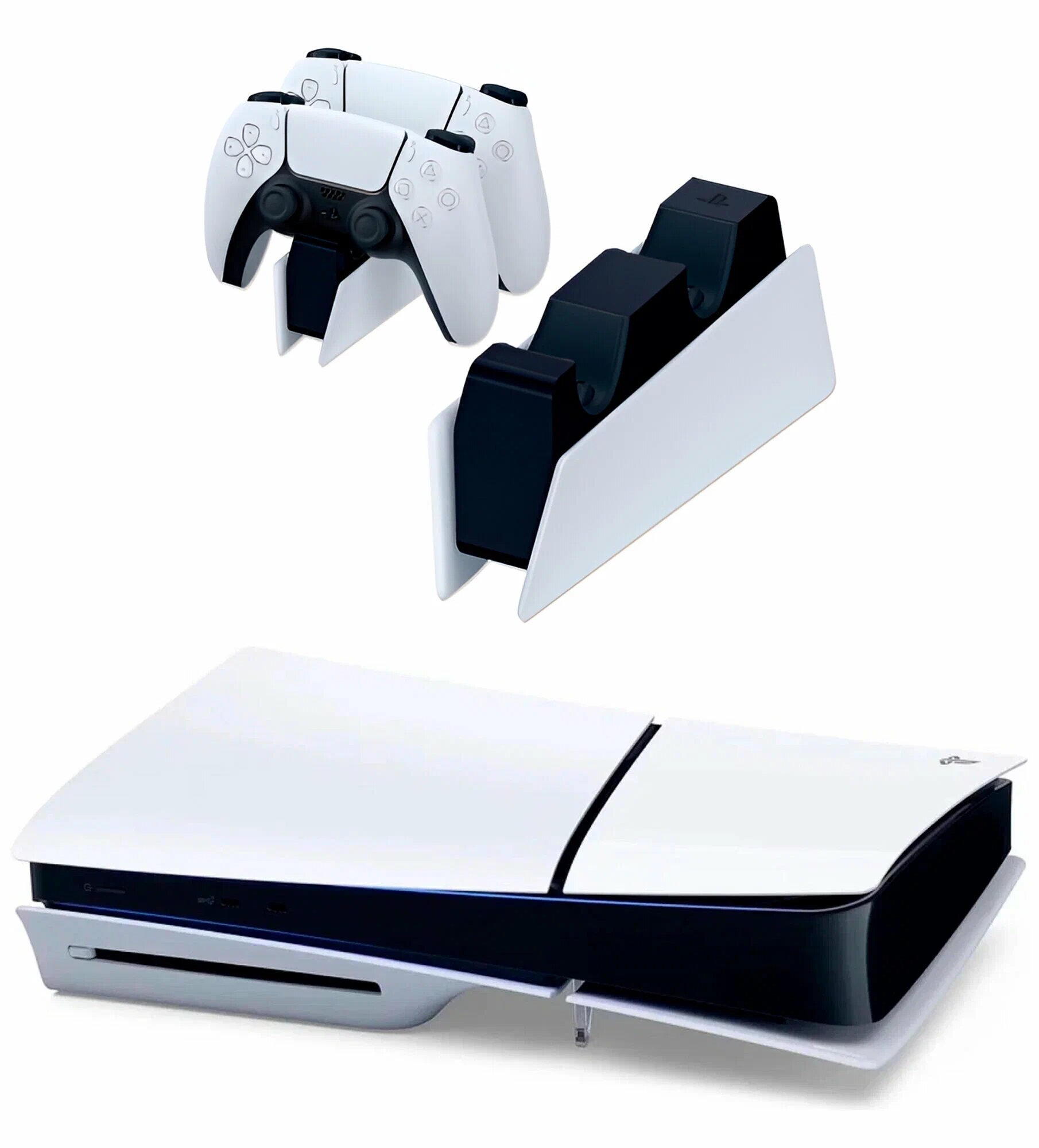 Игровая приставка Sony PlayStation 5 Slim, 1ТБ(с дисководом), Два геймпада + Зарядная станция Sony DualSense — фото 1