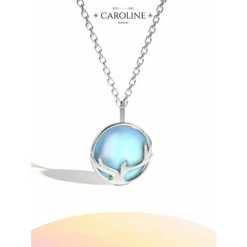 фото Колье caroline jewelry, лунный камень, длина 45 см, серебряный