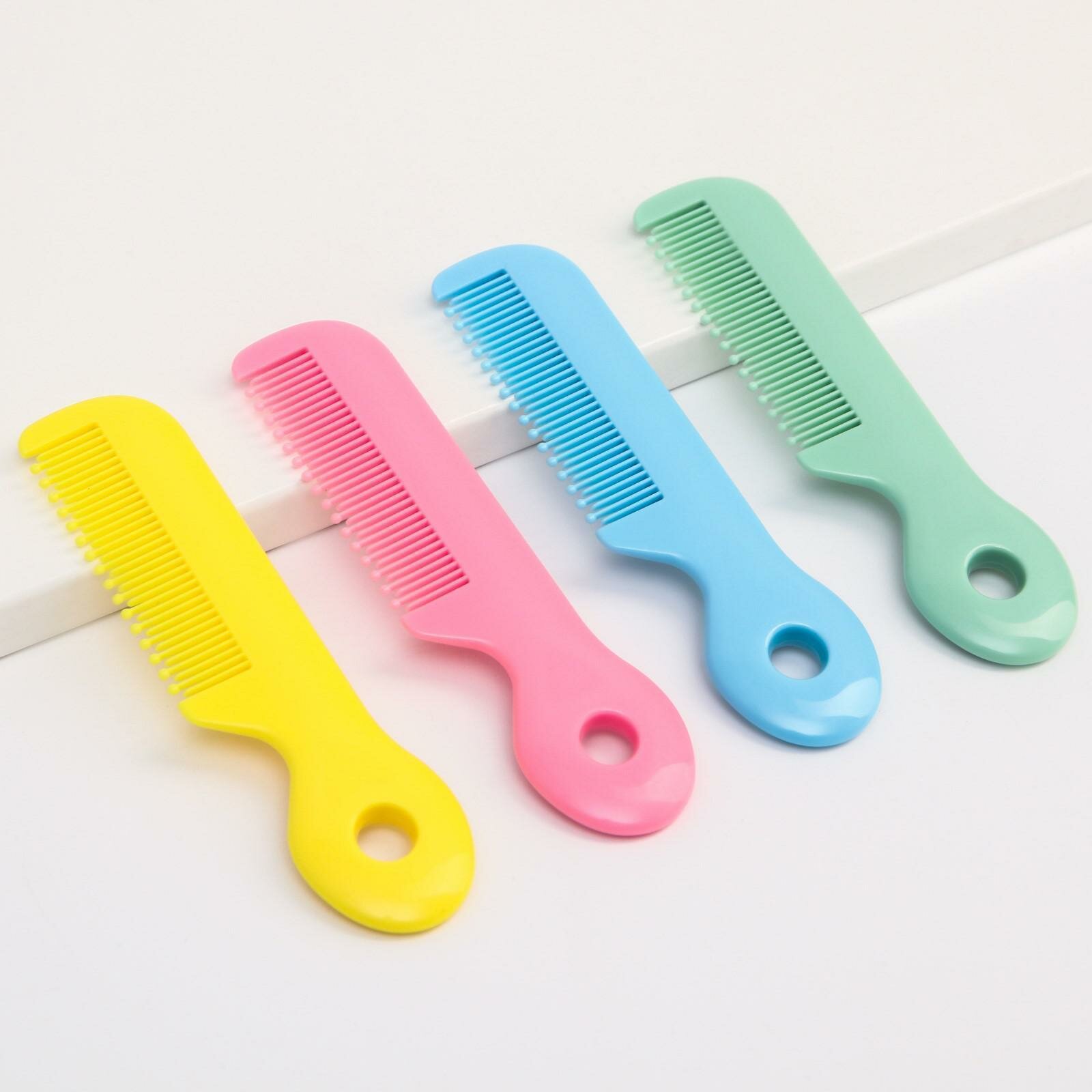 Расчёска детская Крошка Я с закругленными зубчиками пластик цвет микс