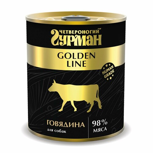 Корм для собак Четвероногий Гурман Golden Line, беззерновой, говядина 1 уп. х 1 шт. х 340 г