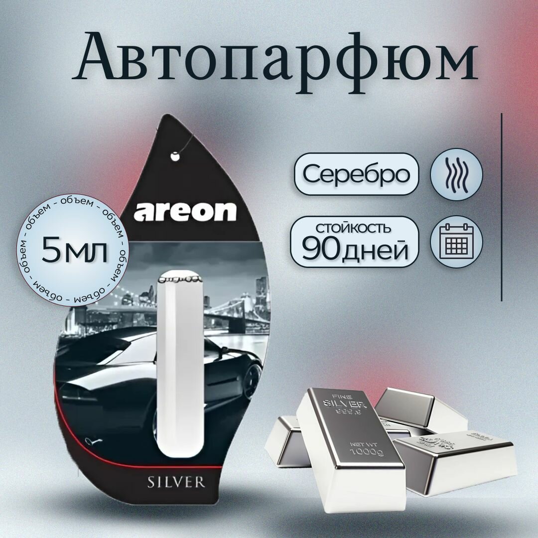 Ароматизатор автомобильный Ареон "Серебро" (Silver)