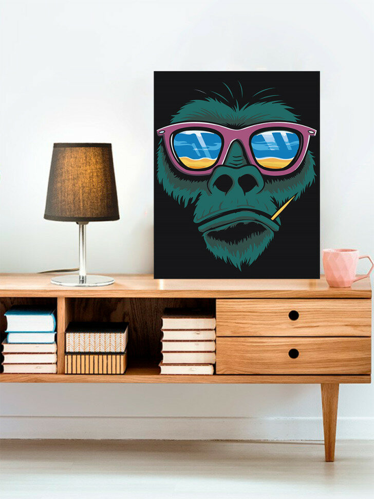 Картина по номерам "Обезьяна в очках" — фото 1